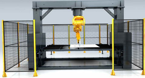Aplicación de la máquina de corte láser robot 3D